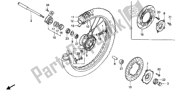 Tutte le parti per il Ruota Anteriore del Honda XR 600R 1987