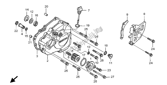 Todas las partes para L. Tapa Del Cárter de Honda CRF 450X 2009