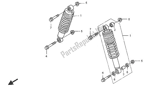 Todas las partes para Cojin Delantero de Honda TRX 400 FA Fourtrax Rancher AT 2005