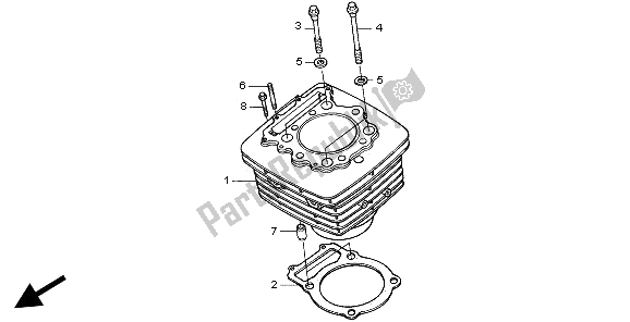 Tutte le parti per il Cilindro del Honda NX 650 1997