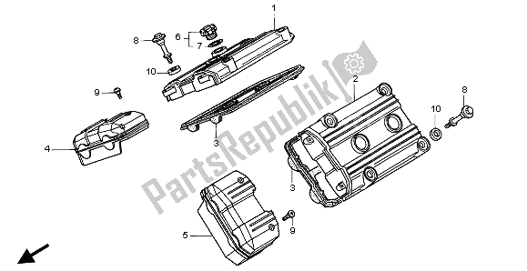 All parts for the Cylinder Head Cover of the Honda ST 1100 1999