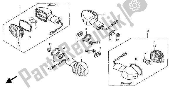 All parts for the Winker of the Honda CBR 900 RR 2002