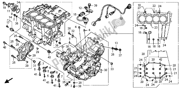 Tutte le parti per il Carter del Honda CB 1000R 2012