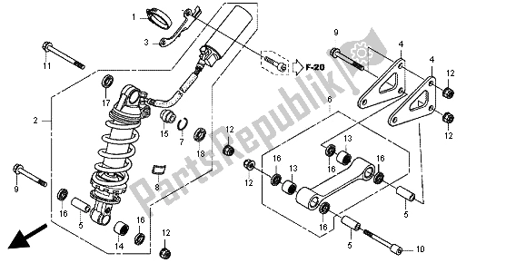 Tutte le parti per il Cuscino Posteriore del Honda CBR 600 RA 2012