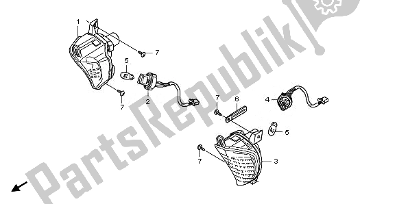 All parts for the Front Winker of the Honda NSS 250A 2011