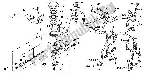 Wszystkie części do Fr. Hamulec G?ówny Cylinder Honda CB 1000 RA 2012
