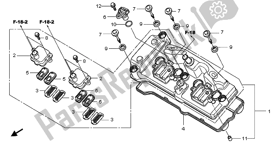 Alle onderdelen voor de Kleppendeksel van de Honda CBR 1000 RR 2009