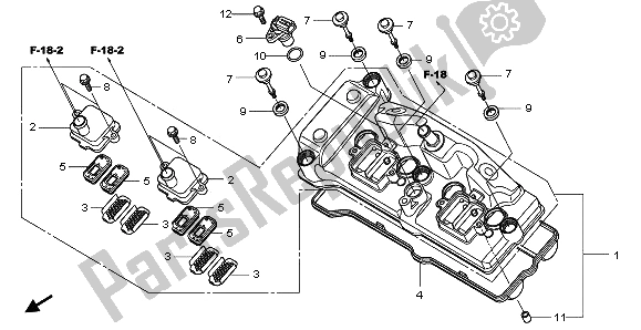 Todas las partes para Cubierta De Tapa De Cilindro de Honda CBR 1000 RR 2009