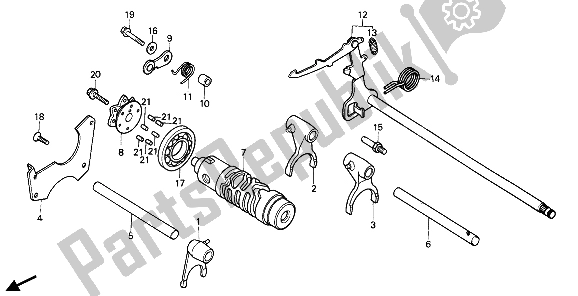 Todas as partes de Tambor De Mudança De Marchas do Honda CB 450S 1986