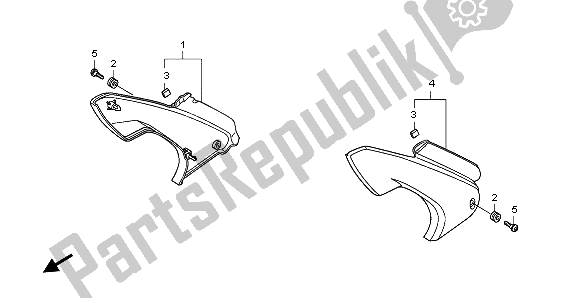 Todas as partes de Tampa Lateral do Honda CBF 600 SA 2009