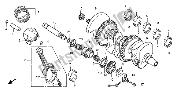 All parts for the Crankshaft & Piston of the Honda CBF 1000 FTA 2010