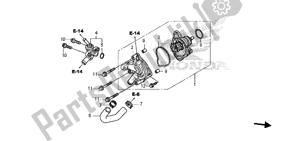 All parts for the Water Pump of the Honda SH 125 AD 2013