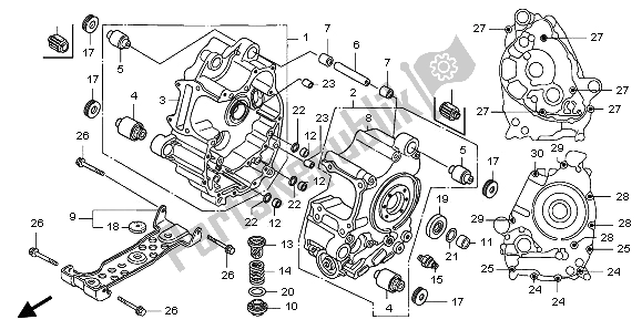 All parts for the Crankcase of the Honda FJS 600A 2006