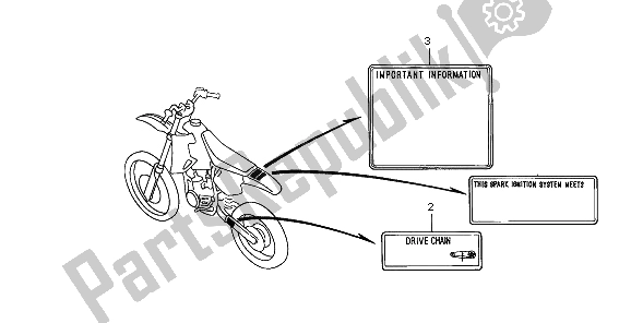 Wszystkie części do Etykieta Ostrzegawcza Honda CR 80 RB LW 2002