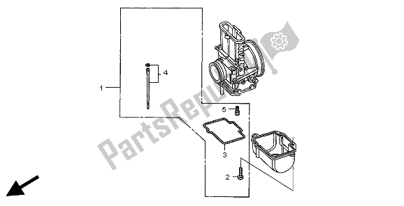 All parts for the Carburetor Optional Parts Kit of the Honda CR 250R 2002