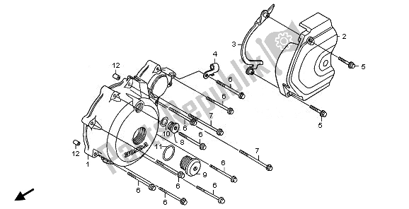 All parts for the Left Crankcase Cover of the Honda XL 700 VA Transalp 2008