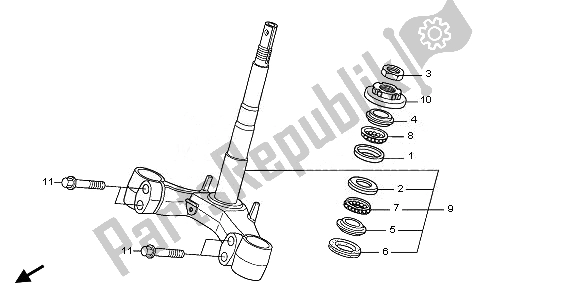 All parts for the Steering Stem of the Honda FES 125A 2011