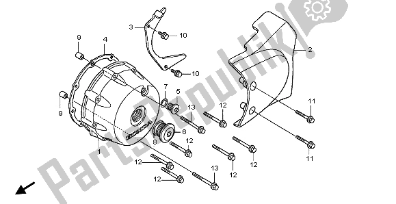 Wszystkie części do Lewa Pokrywa Skrzyni Korbowej Honda XL 125V 80 KMH 2003