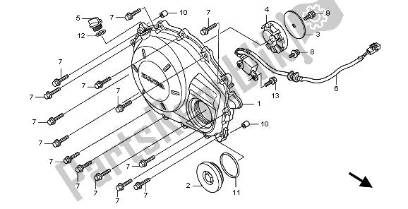 Todas las partes para Tapa Del Cárter Derecho de Honda CBF 1000 SA 2008