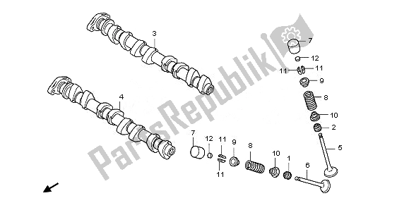 All parts for the Camshaft & Valve of the Honda CBF 1000F 2011