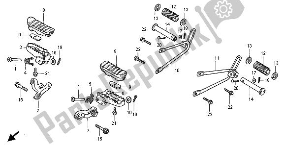 All parts for the Step of the Honda XLR 125R 1999