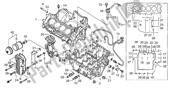 All parts for the Crankcase of the Honda CBF 600N 2007