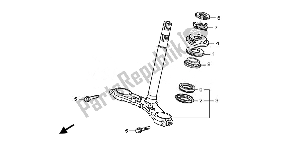 Alle onderdelen voor de Stuurpen van de Honda CB 600 FA Hornet 2010