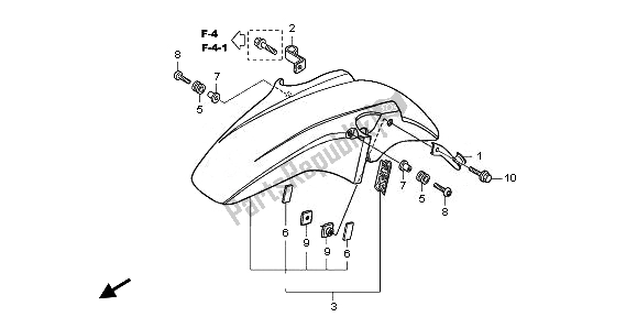 Todas las partes para Guardabarros Delantero de Honda CBF 1000A 2010
