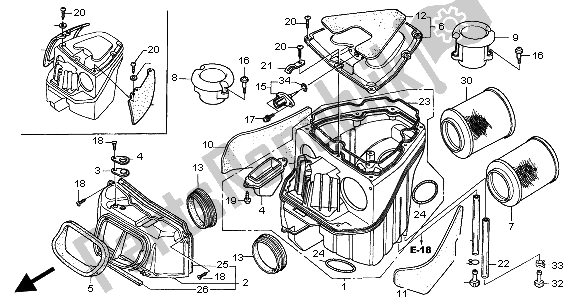 Todas las partes para Filtro De Aire de Honda VTR 1000 SP 2004