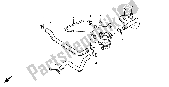 All parts for the Air Suction Valve of the Honda VT 750C2 1999