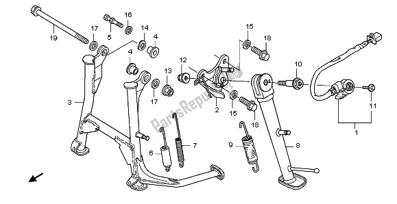 All parts for the Stand of the Honda CBF 1000 FA 2011