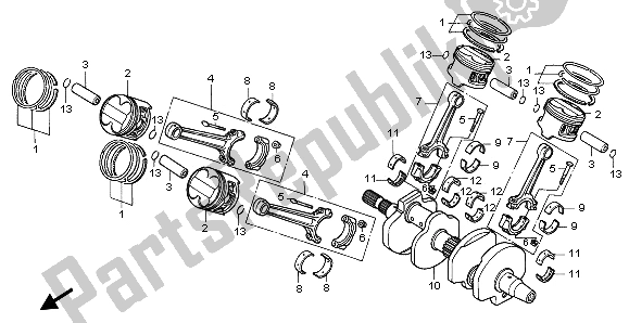 Tutte le parti per il Albero Motore E Pistone del Honda VFR 750F 1996