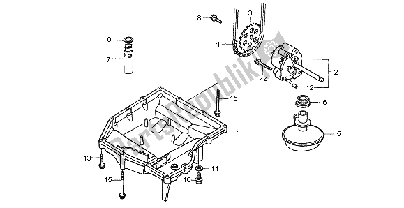 All parts for the Oil Pan & Oil Pump of the Honda CBF 600 NA 2006