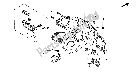 Toutes les pièces pour le Panneau De Compteur du Honda GL 1800A 2001