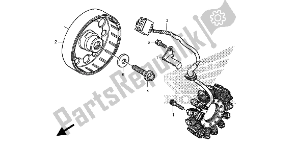 Alle onderdelen voor de Generator van de Honda CB 600F Hornet 2013