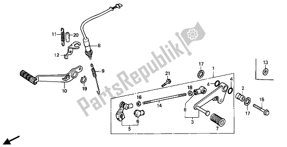 Todas as partes de Pedal De Freio E Pedal De Mudança do Honda CBR 600F 1987