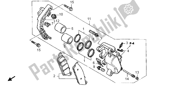 Tutte le parti per il Pinza Freno Anteriore del Honda VT 750 CA 2006