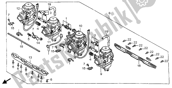 All parts for the Carburetor Assy. Of the Honda CB 750F2 1997