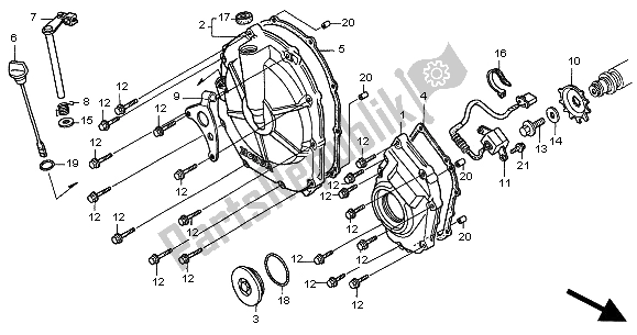 All parts for the Clutch Cover of the Honda CB 600F2 Hornet 2000