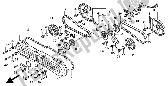 Tutte le parti per il Coperchio Anteriore E Cinghia Di Distribuzione del Honda GL 1500C 1998