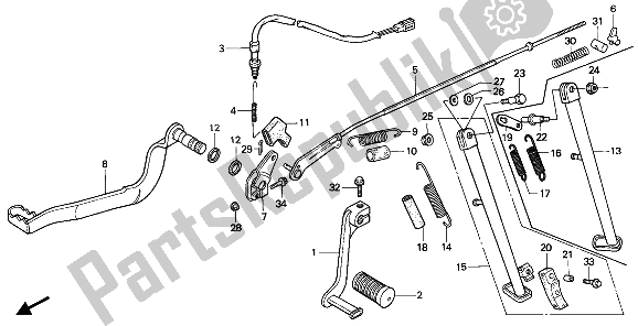 All parts for the Pedal & Stand of the Honda XL 600 1988