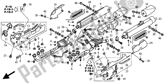 Alle onderdelen voor de Uitlaatdemper van de Honda GL 1800 2012