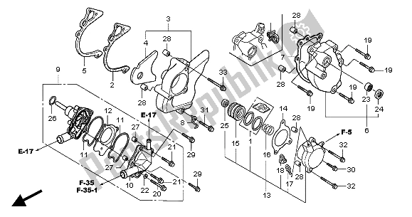 Todas las partes para Bomba De Agua de Honda CBR 1000 RR 2004