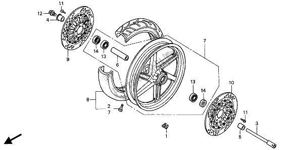 Tutte le parti per il Ruota Anteriore del Honda RVF 750R 1994