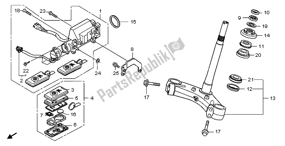 Tutte le parti per il Gambo Dello Sterzo del Honda NSS 250A 2008