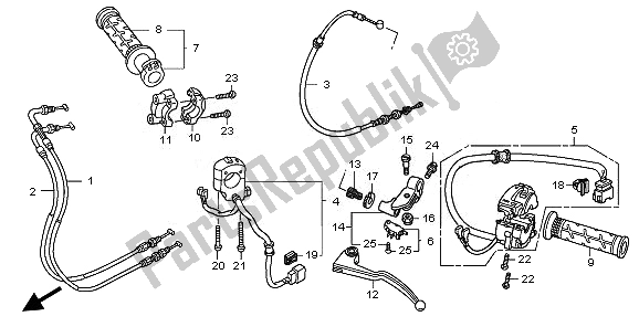 Todas las partes para Manejar Palanca E Interruptor Y Cable de Honda CBR 600 RR 2010