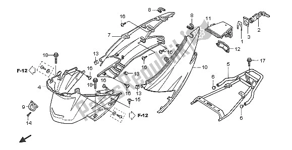 All parts for the Body Cover of the Honda SCV 100F 2005