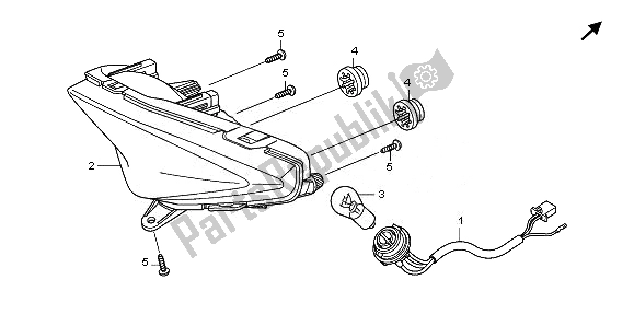 All parts for the Taillight of the Honda CBR 125 RW 2011