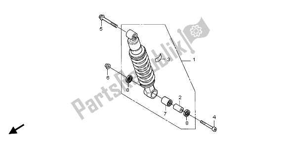 All parts for the Rear Cushion of the Honda XR 125L 2003