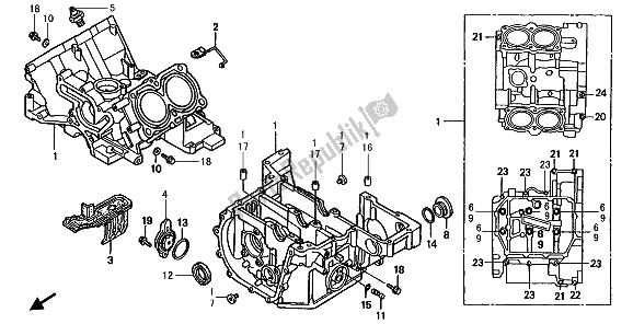 Todas las partes para Caja Del Cigüeñal de Honda ST 1100 1993